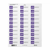 Étiquette Simple moderne violet Nous avons déplacé l'adresse (Feuille entière)