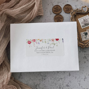 Étiquette Simple Multicolor Fleur sauvage mariage RSVP Adres