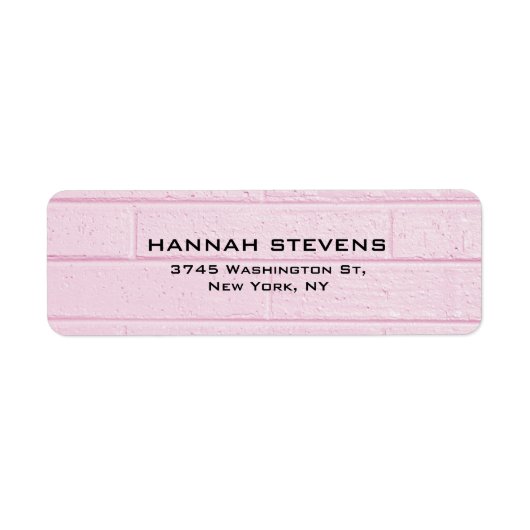 Étiquette Simple Mur rose clair élégant Moderne (Devant)