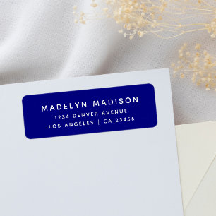 Étiquette Simple Navy Blue Minimalist Elegant Adresse de ret