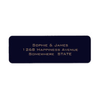 Simple Navy Blue Soft Gold Mariage Adresse de reto