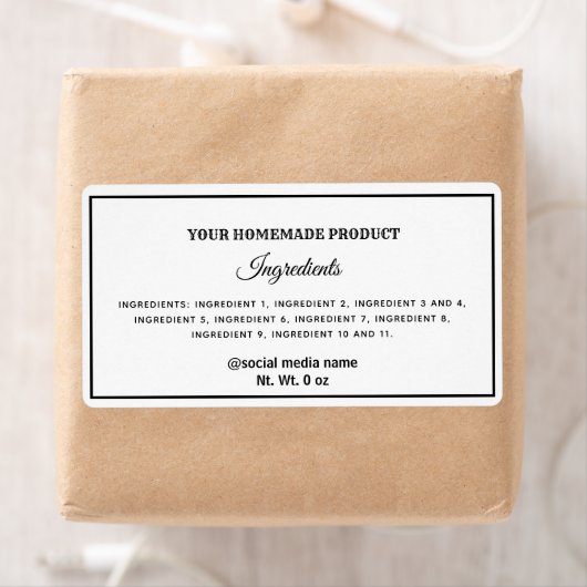 Étiquette simple noir et blanc (En situation)