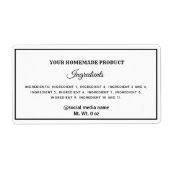 Étiquette simple noir et blanc (Devant)