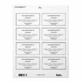 Étiquette simple noir et blanc (Feuille entière)