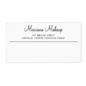 Étiquette Simple noir et blanc moderne (Devant)