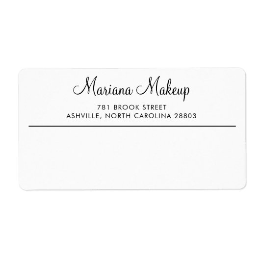 Étiquette Simple noir et blanc moderne (Devant)