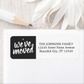 Étiquette Simple Noir moderne Nous avons déplacé l'adresse d (En situation)