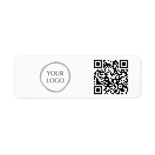 Étiquette Simple Office Entreprise Logo Entreprise Code QR (Devant)