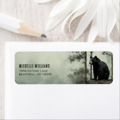 Étiquette Simple Ours Noir Rustique Woodland Forest Adresse (En situation)