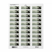 Étiquette Simple Ours Noir Rustique Woodland Forest Adresse (Feuille entière)