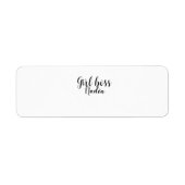 Étiquette simple patron de fille minimale ajouter nom image  (Devant)