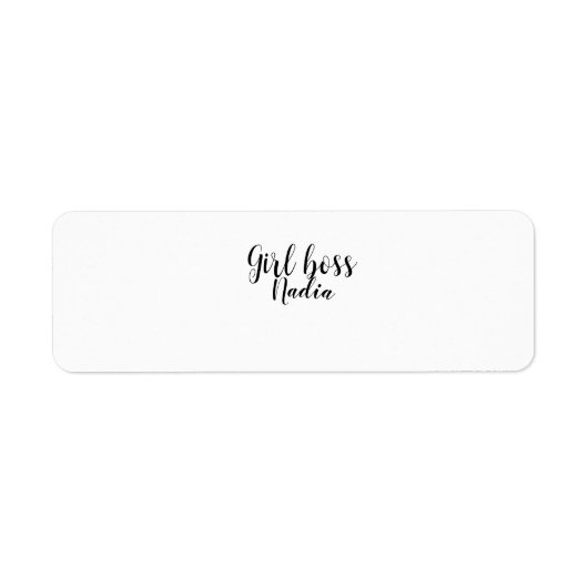 Étiquette simple patron de fille minimale ajouter nom image (Devant)