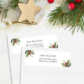 Étiquette Simple Pine Feuilles Noël Adresse de retour
