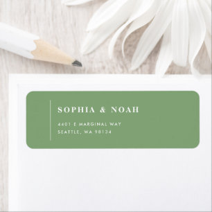 Étiquette Simple Pistachio Modern Mariage Adresse de retour