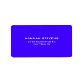 Étiquette Simple Plain Ultramarine Bleu Élégant Moderne (Devant)
