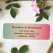 Étiquette Simple propre élégant rose jaune et vert dégradé