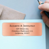 Étiquette Simple Propre Stylish Peach Fuzz Brossé Métal