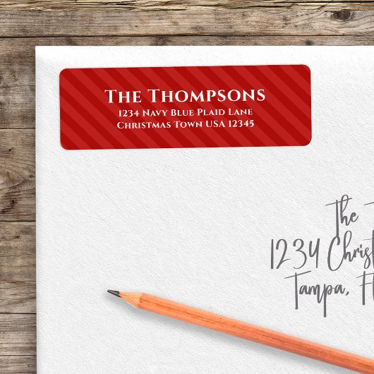 Étiquette Simple Red Stripes Whimsical Minimaliste Cute