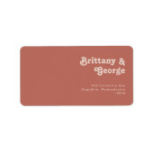 Étiquette Simple Rétro Ancien Rose Mariage RSVP Adresse de r (Devant)