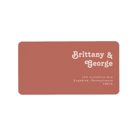 Étiquette Simple Rétro Ancien Rose Mariage RSVP Adresse de r (Devant)