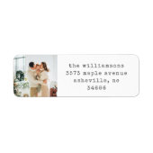 Étiquette Simple Retro Type Photo Adresse de retour (Devant)