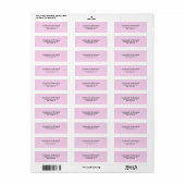 Étiquette Simple rose clair élégant féminin moderne (Feuille entière)