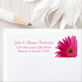 Étiquette Simple rose Gerbera Daisy Mariage Adresse de retou (En situation)