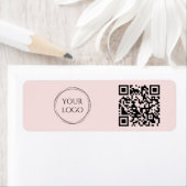 Étiquette Simple rose Office Entreprise Logo Entreprise Code (En situation)