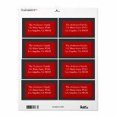 Étiquette simple rouge (Feuille entière)