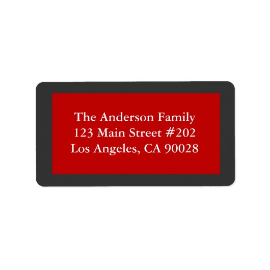 Étiquette simple rouge (Devant)