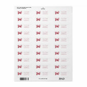 Étiquette Simple ruban rose Adresse de retour (Feuille entière)