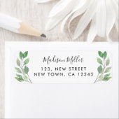 Étiquette Simple Rustic Greenery Adresse de retour (En situation)
