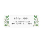 Étiquette Simple Rustic Greenery Adresse de retour (Devant)
