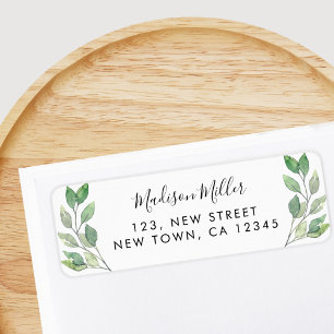 Étiquette Simple Rustic Greenery Adresse de retour
