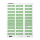 Étiquette Simple Sage Adresse de Retour Cursive (Feuille entière)