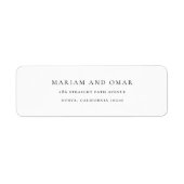 Étiquette Simple Script classique Mariage noir Adresse de re (Devant)