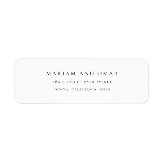 Étiquette Simple Script classique Mariage noir Adresse de re (Devant)