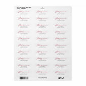 Étiquette Simple Script Joyeux Noël Adresse de Retour Rouge (Feuille entière)