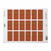Étiquette Simple Script Joyeux Noël sur Adresse Brun-Rouge (Feuille entière)