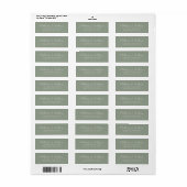 Étiquette Simple Script Vert Sauge Adresse de Retour (Feuille entière)