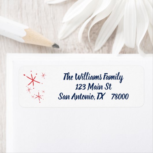 Étiquette Simple Snowflakes Adresse de retour (En situation)