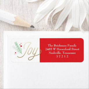 Étiquette Simple Sprig Faux Foil Noël