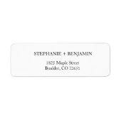 Étiquette Simple Stylish White Wedding Return Address RSVP E (Devant)
