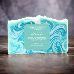 Étiquette simple Turquoise de savon et de cosmétiq