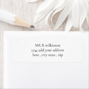 Étiquette Simple typographie blanche
