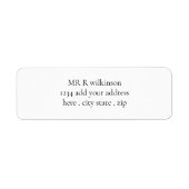 Étiquette Simple typographie blanche (Devant)