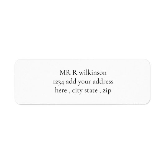 Étiquette Simple typographie blanche (Devant)