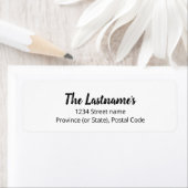 Étiquette Simple Typographie Nom de famille Adresse (En situation)