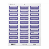 Étiquette Simple Violet Blanc Adresse de Retour Typo (Feuille entière)