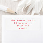Étiquette Simple White Red Christmas Holiday Adresse de reto<br><div class="desc">Simple White Red Christmas Holiday Adresse de retour</div>